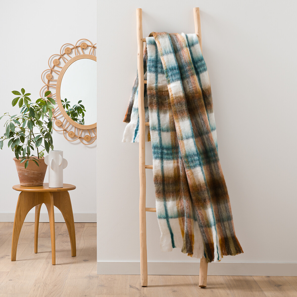 LA REDOUTE INTERIEURS<br>Manta xadrez com franjas, Armand