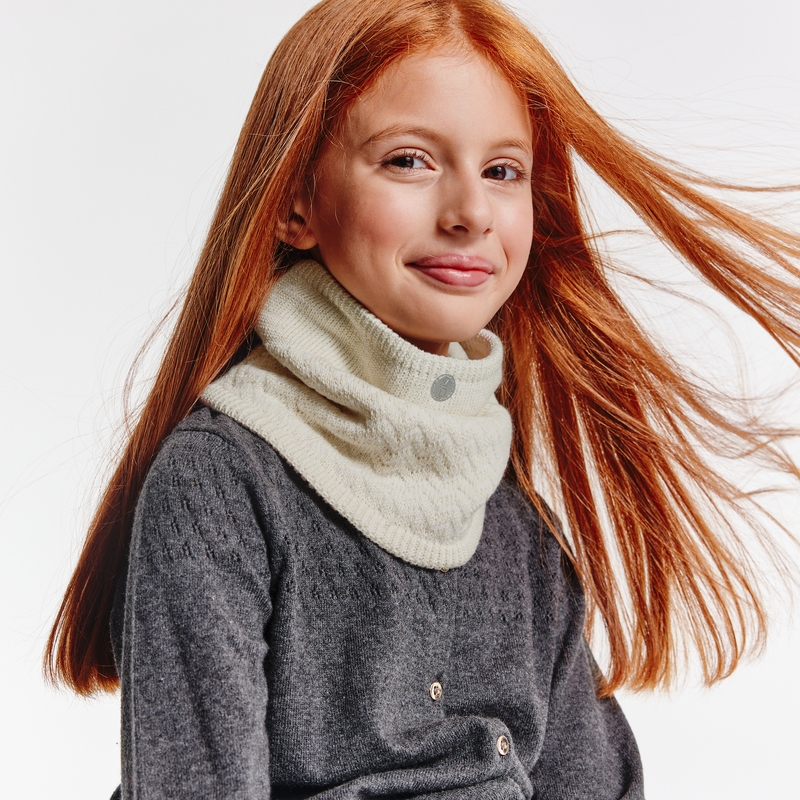 Snood torsadé fantaisie beige fille