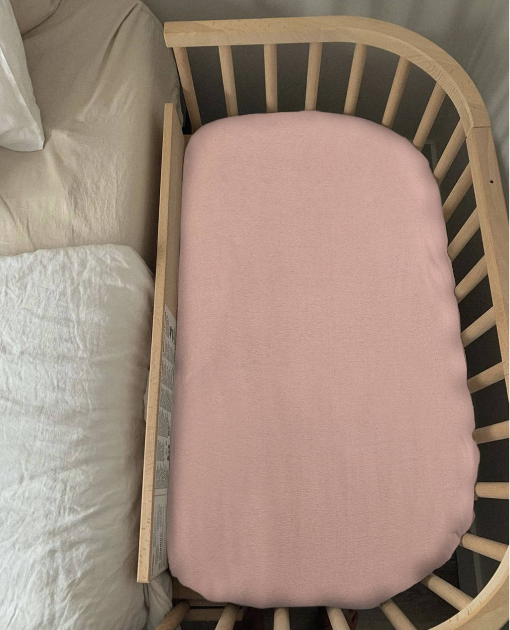 wieg hoeslaken jersey 40x80 roze