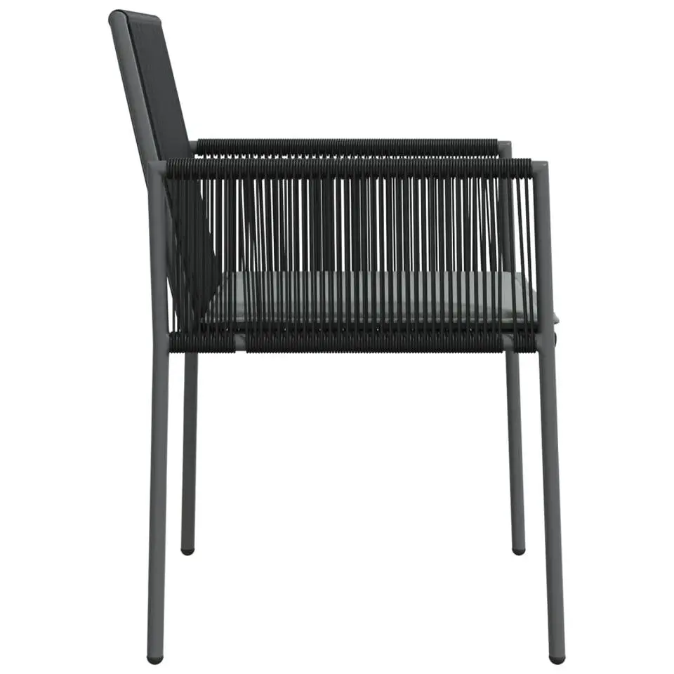 vidaXL - Tuinstoelen - Zwart - Poly rattan - 2 stuks - 54x60,5x83,5 cm