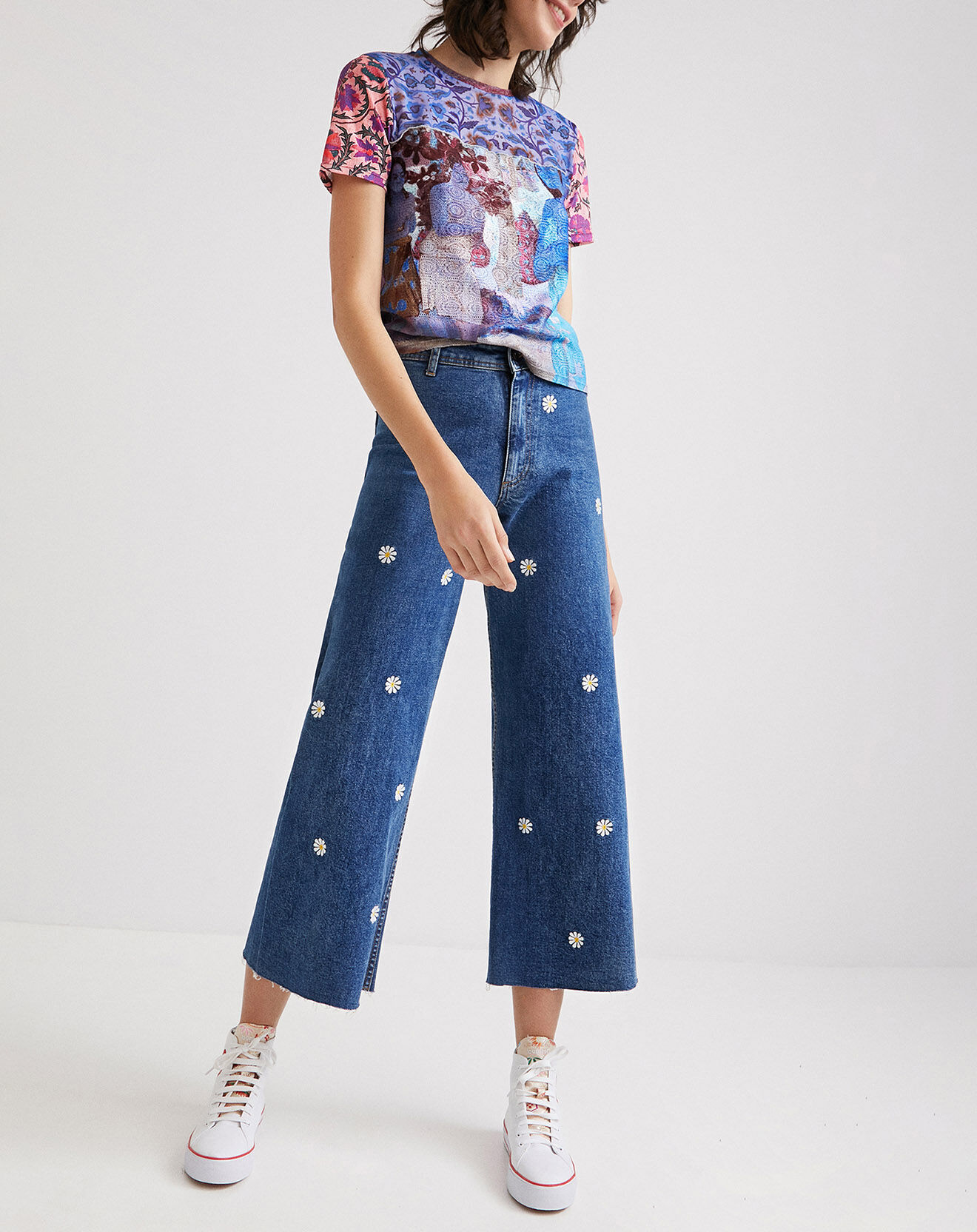Desigual Top Brune multicolore