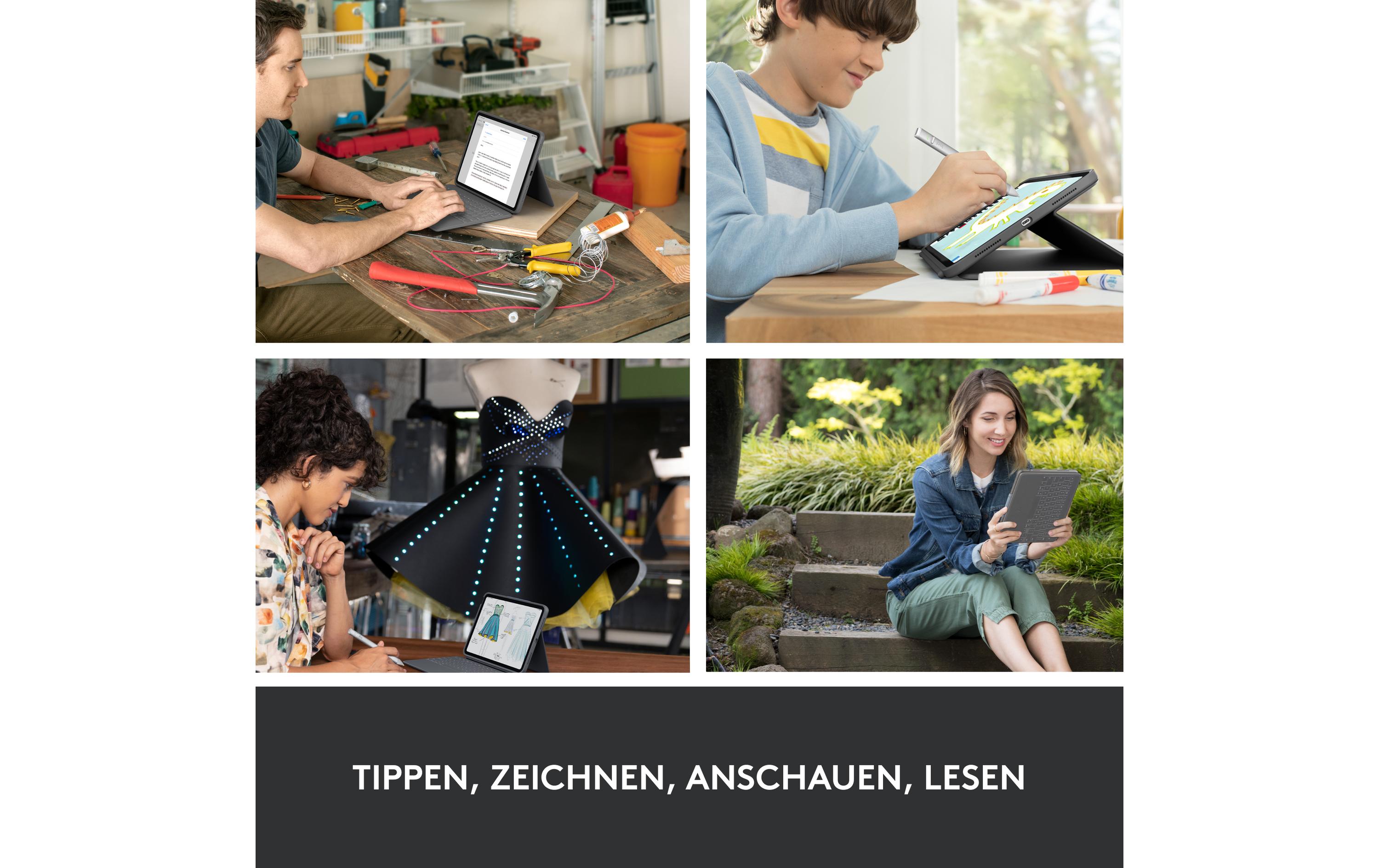 Tablet Tastatur Cover Rugged Folio iPad (10. Gen, A16/2025)<br>Schutzhülle mit integrierter Tastatur für Apple iPad 10.9