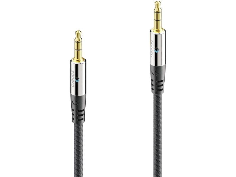 sonero Audio-Kabel 3.5 mm Klinke mit Nylonmantel 2 m Premium Stereo-Klinkenstecker
