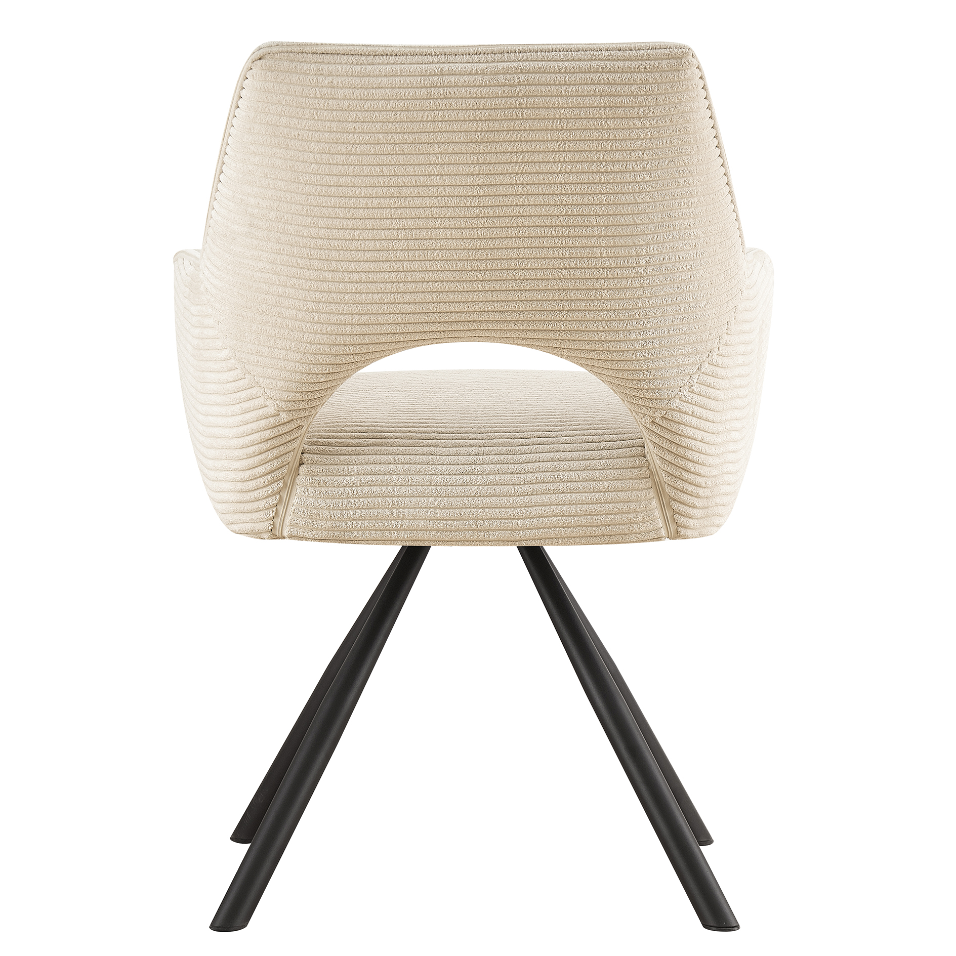Armlehnenstuhl - creme - Cord - drehbar