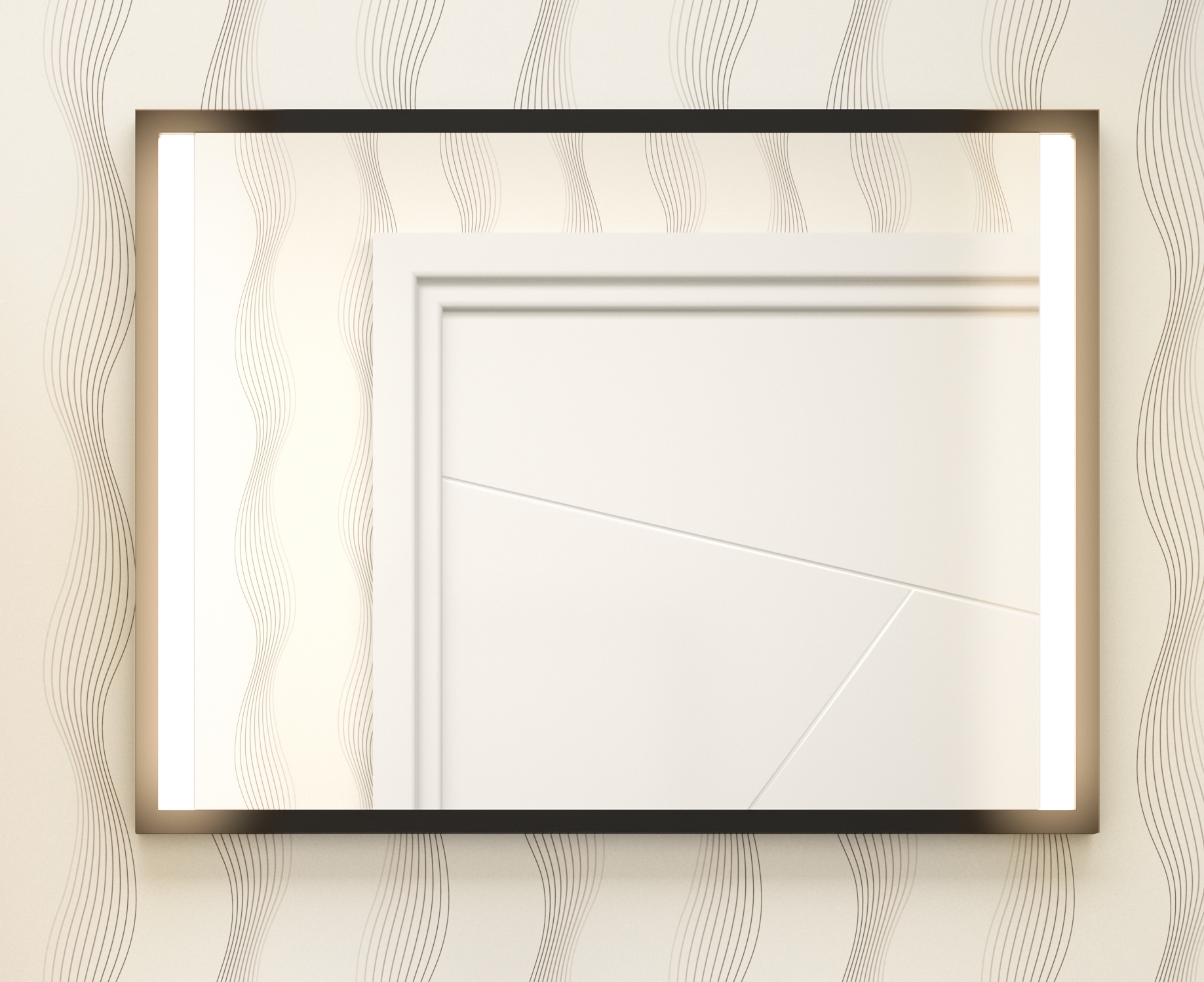 Muebles Davinci 120x60cm spiegel met verlichting en zwart frame