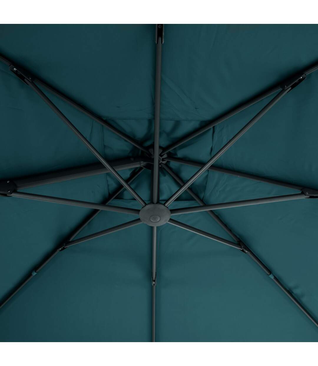 Parasol déporté rectangulaire Eléa - Inclinable - L. 420 x l. 300 cm - Bleu Canard