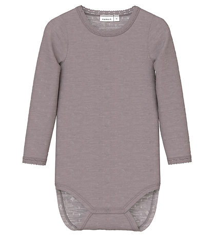 Name It Body L/æ - Wolle - Noos - NmfWang - Purple Dove m. Lochm