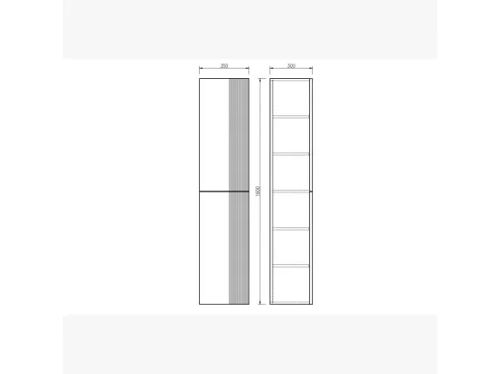 Colonne de rangement 160 cm chêne clair Aqualinea