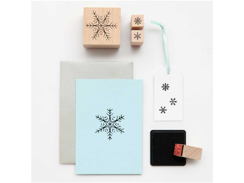 Rico Design Stempel Schneeflocken 13-teilig 13-teilige Holzstempelset