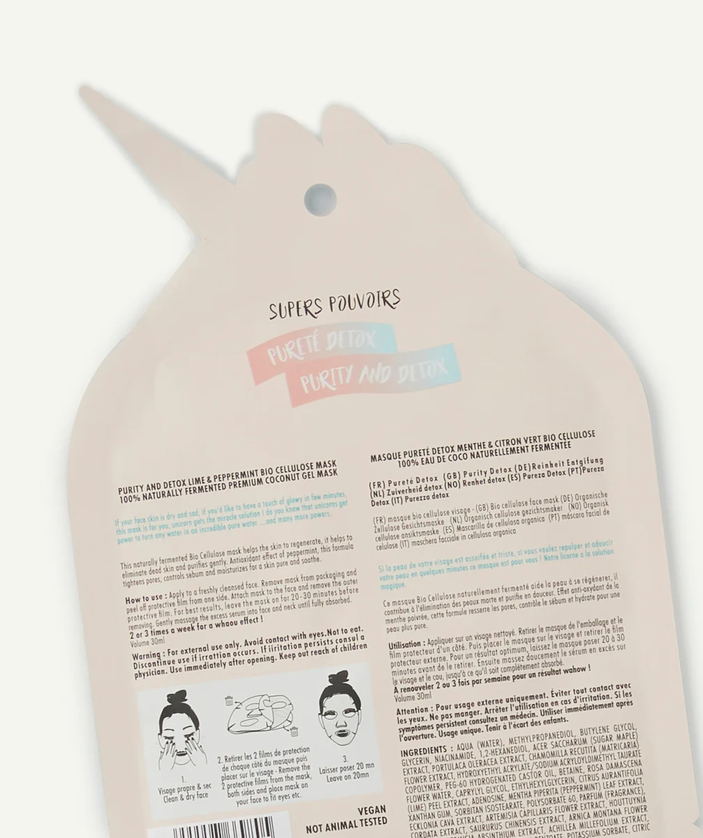 INUWETMASQUE VISAGE DETOX LICORNE FILLE
