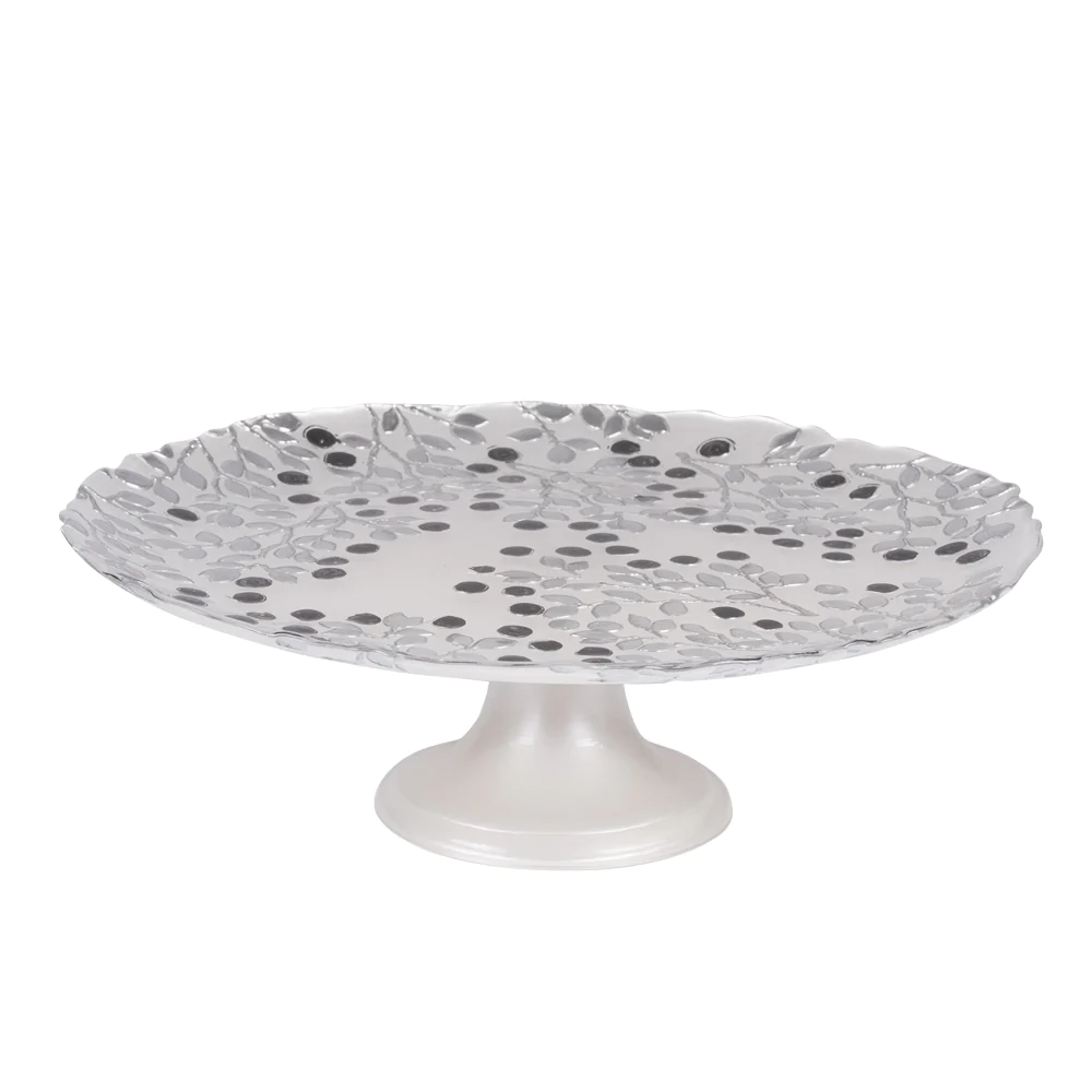 Plat sur pied Berry 33 cm argent Table passion