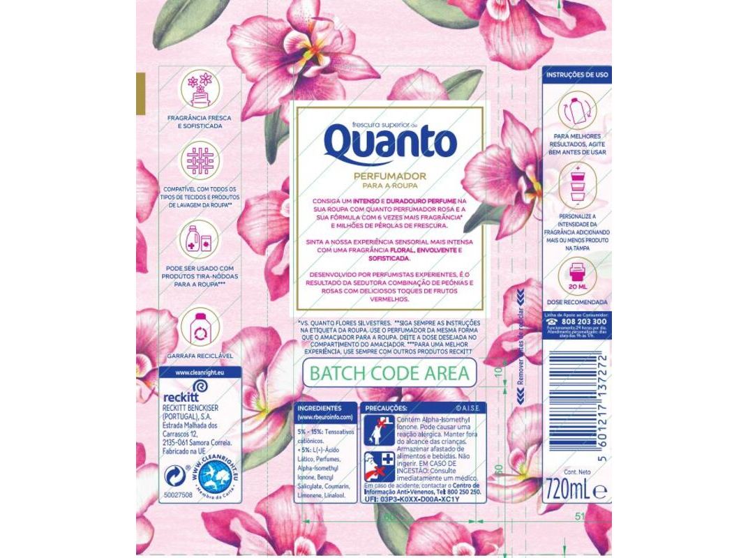 INTENSIFICADOR PERFUME LÍQUIDO QUANTO ROSA 36DOSES