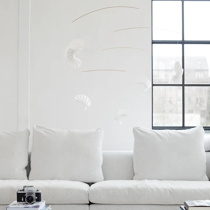 Flensted Mobiles - Waves 3 Mobile, weiss
