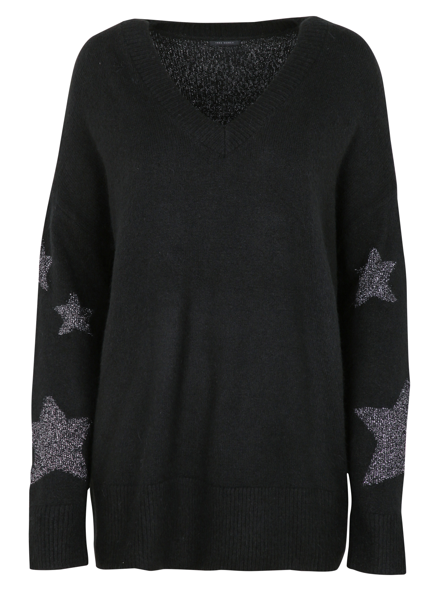 Pull oversize col V| Noir