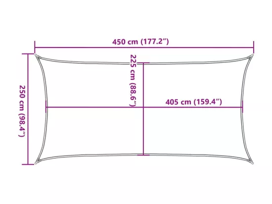 Voile d'ombrage 160 g/m² Terre cuite 2,5x4,5 m PEHD