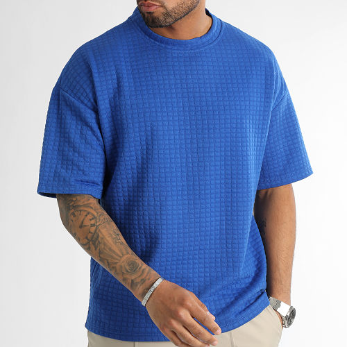 Tee Shirt Texturé Square Large 0172 Bleu Roi