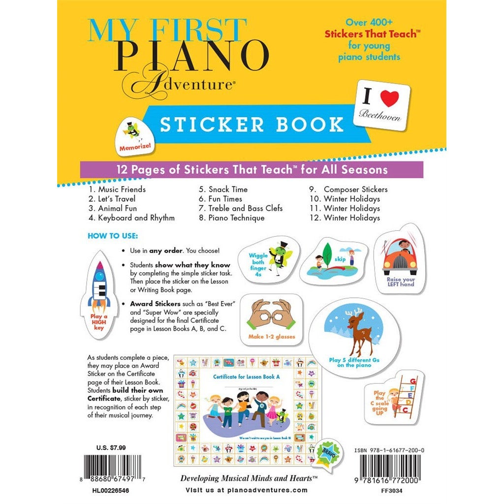 Hal Leonard My First Piano Adventure Sticker Book for the young beginner