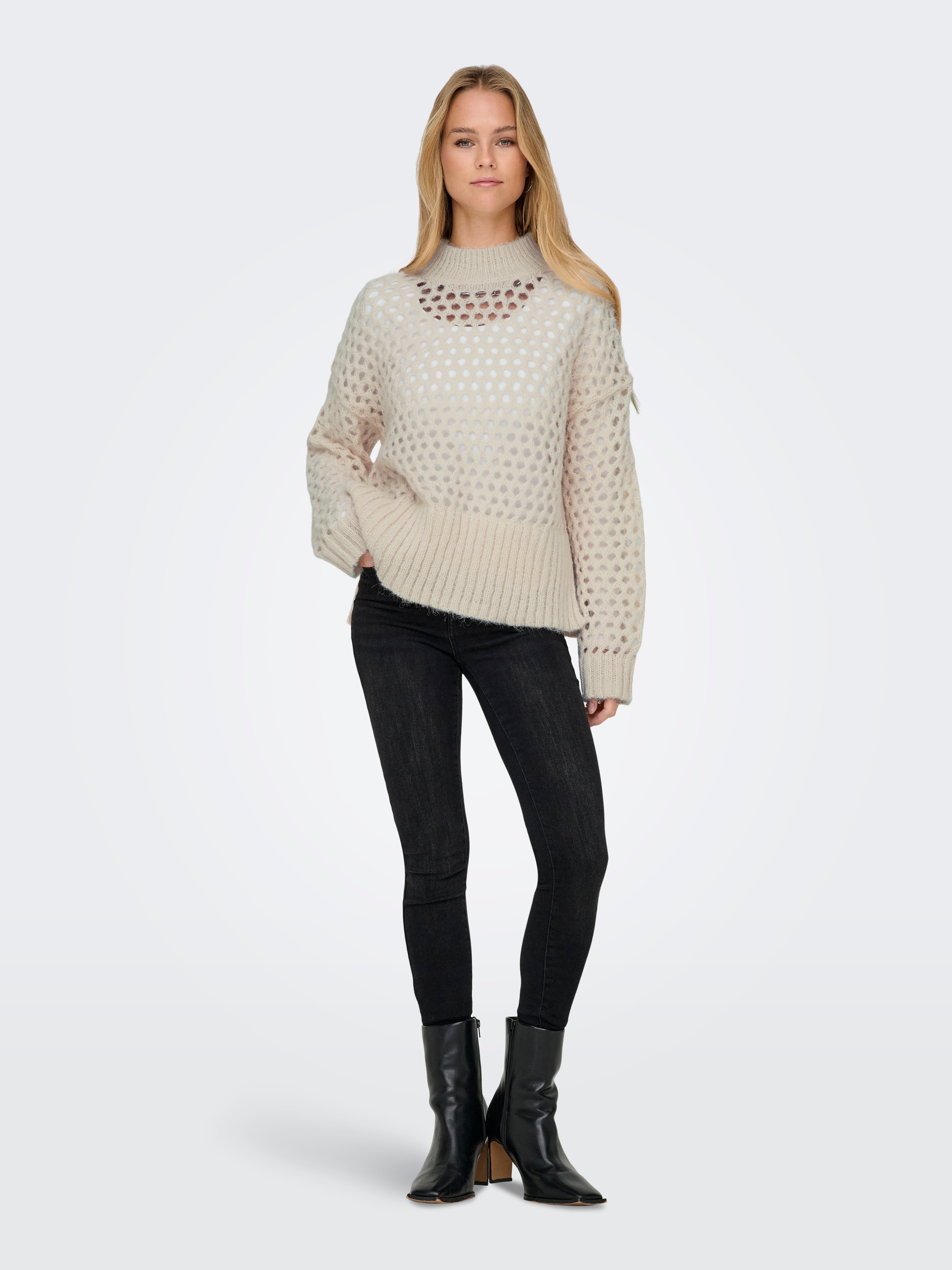 ONLBILLIE Strickpullover Whitecap Gray