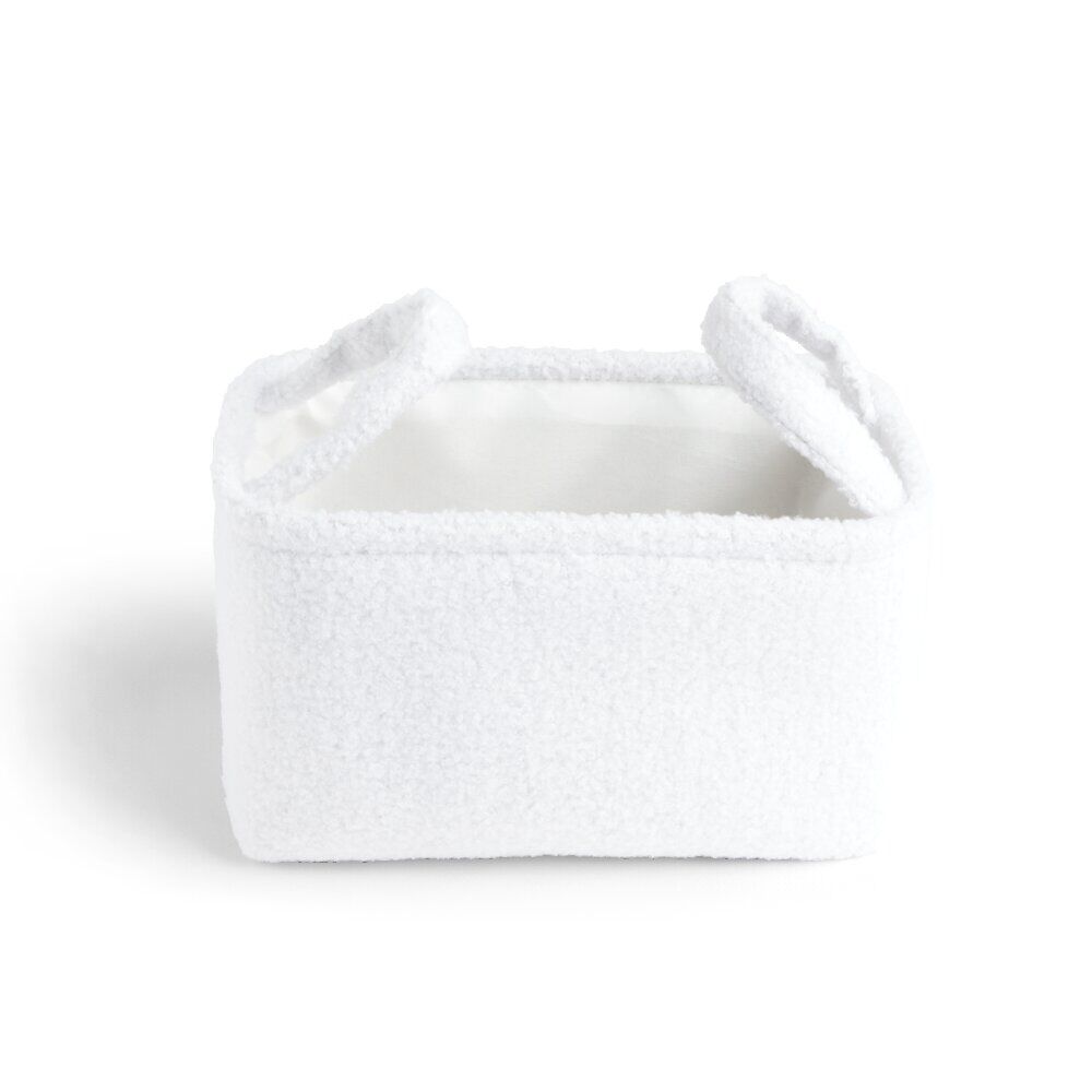 Panière laine bouclée blanche 28x18xH15cm