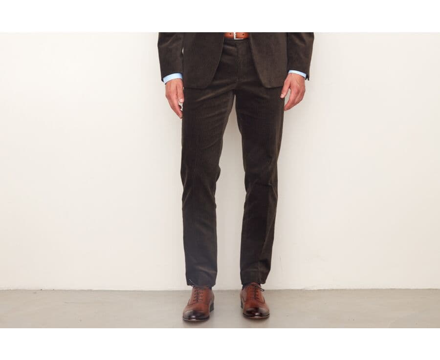 Pantalon de costume velours homme Brun - LÉONTILDE