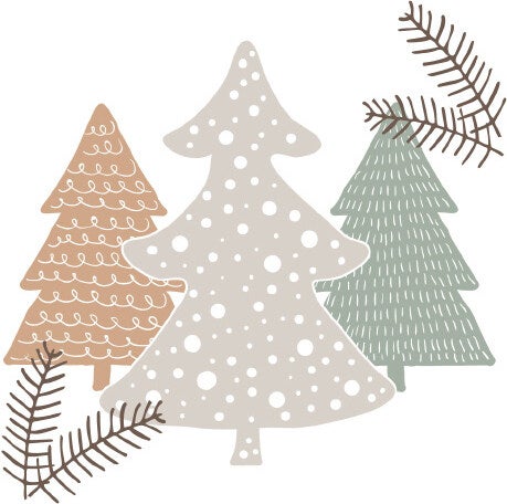 Duni servet Graphic Trees wit 33 x 33 cm 20 stuks