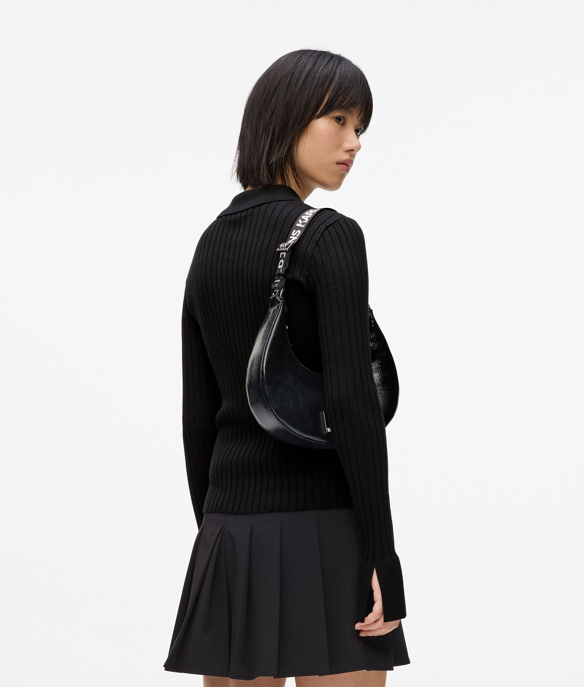 Gebreide polo shirt met lange mouwen