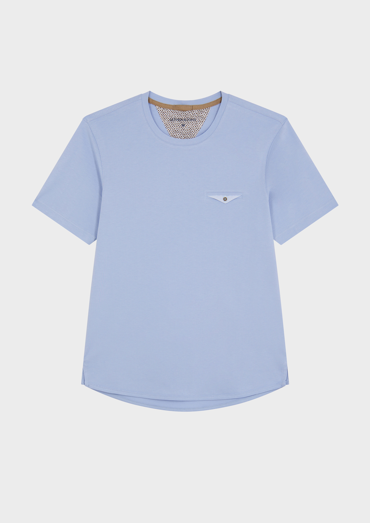 Tee-shirt manches courtes en coton col rond uni lavande