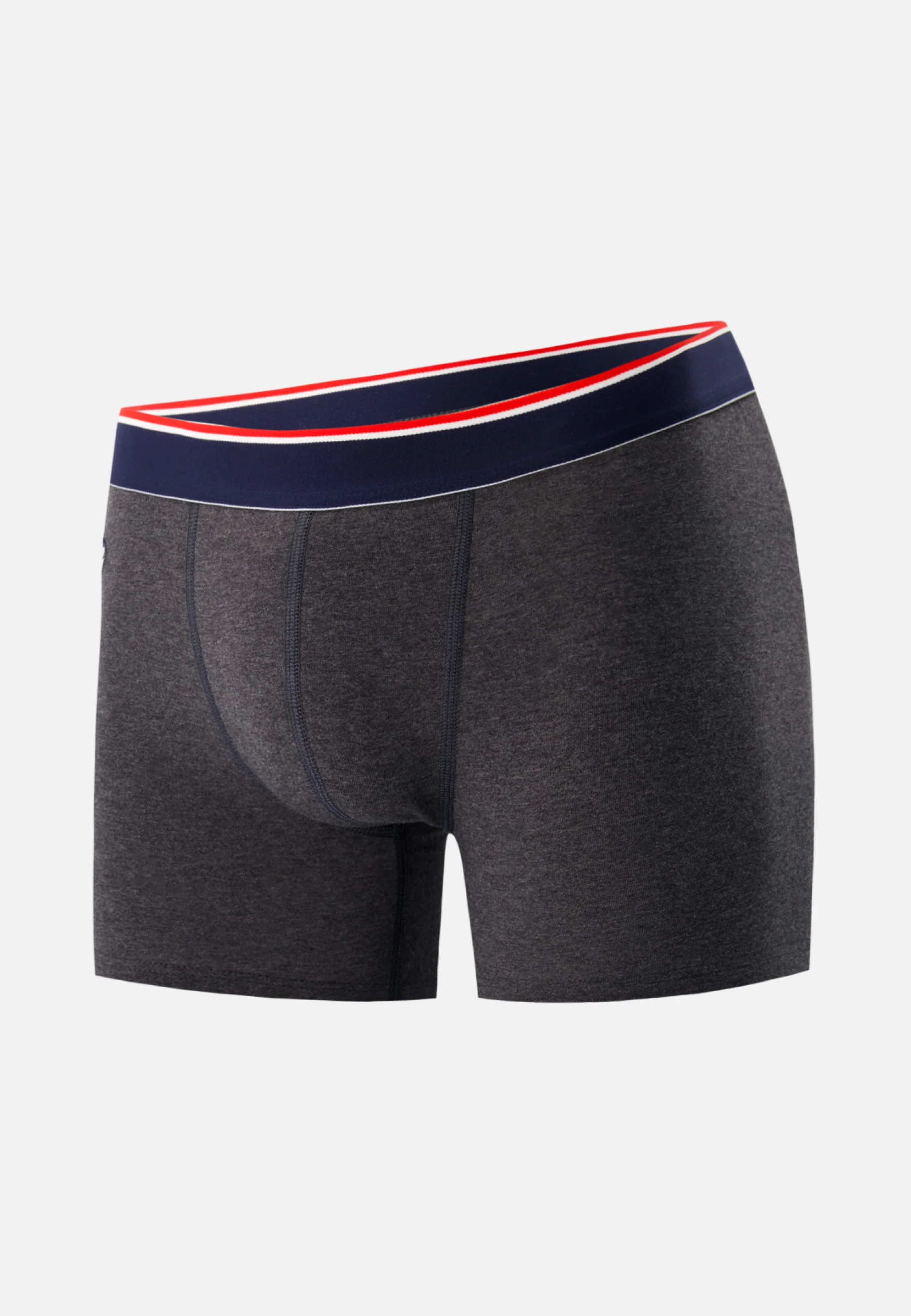 Boxer long en coton-Michel Gris Anthracite
