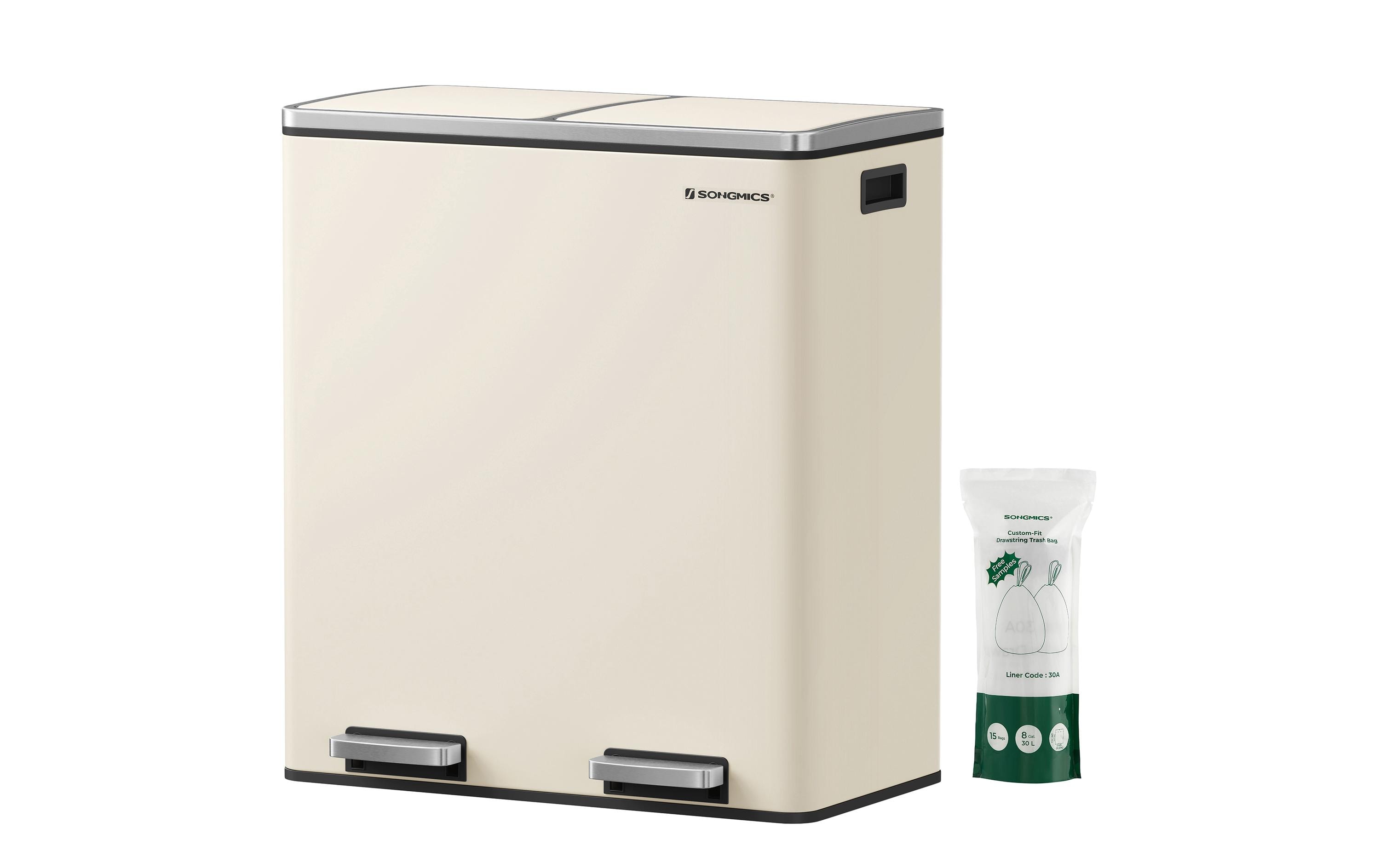 Abfalleimer 60 l, Edelweiss<br>Treteimer mit zwei Fächern