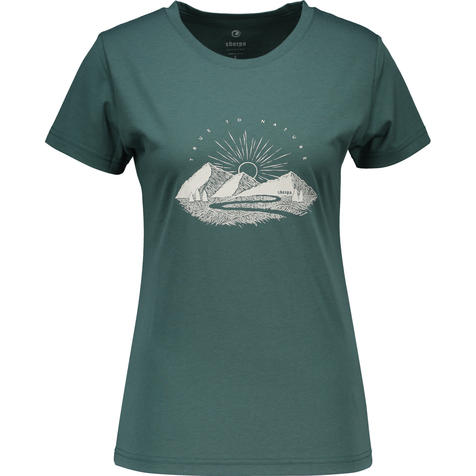 Sherpa Damen-T-Shirt Yongzin Graphic L, grün
