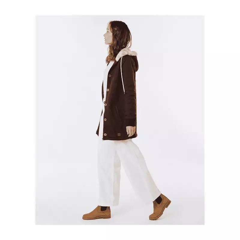 Veste femme RIPCURL New Vamos Long Fleece Dark Brown