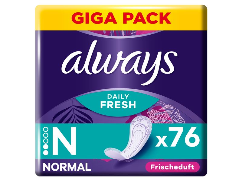 Always Slipeinlage Daily Fresh Normal mit Frischeduft 76 St Hochwertige Einlagen mit saugfähigem Kern