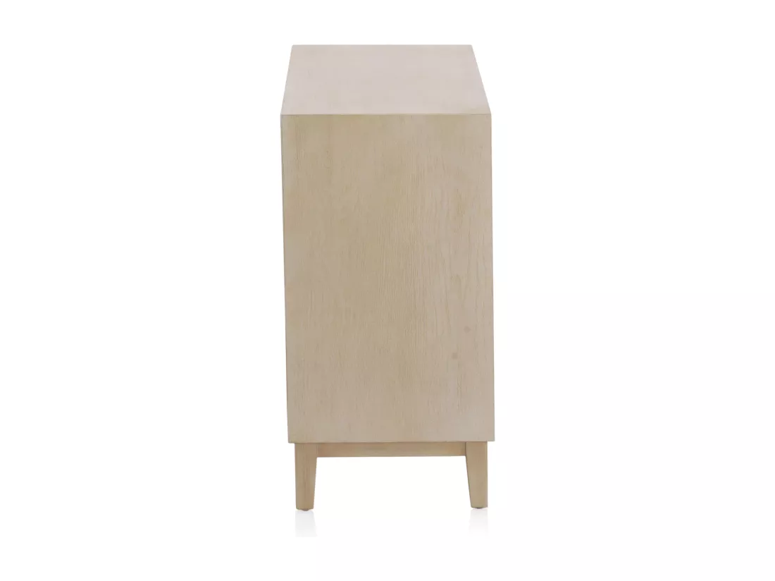 Commode 2 portes en placage chêne beige