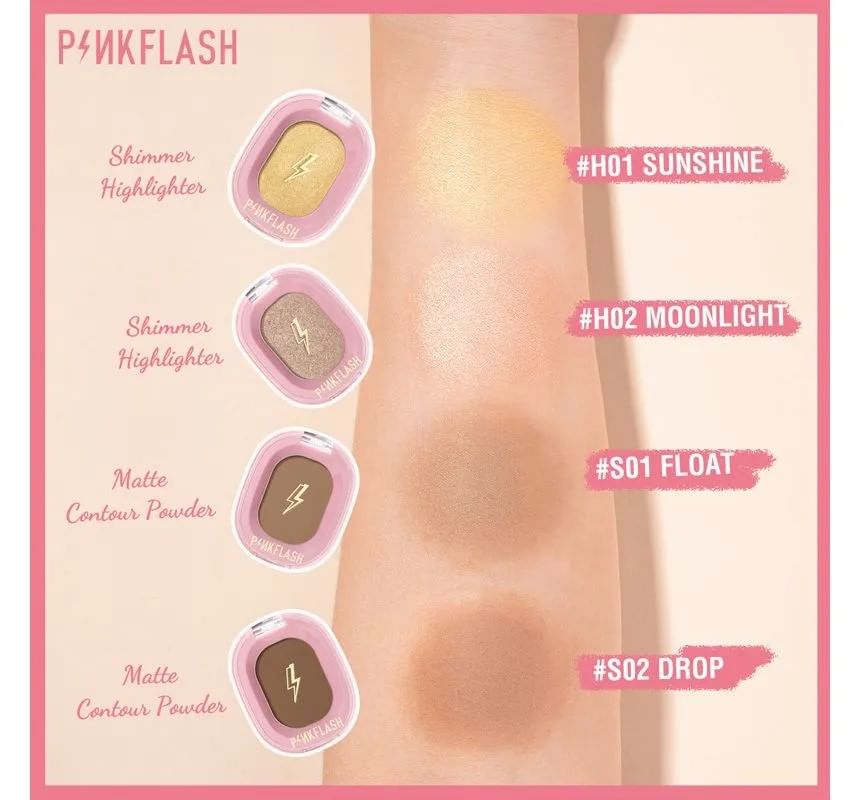 PINKFLASH - Shimmer Highlighter & Matte Contourpoeder - 4 kleuren
