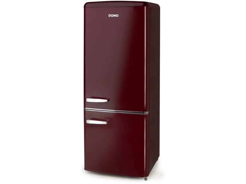 Domo Kühlschrank DO91707R Bordeaux, Rechts Freistehender Kühlschrank im Retro-Design