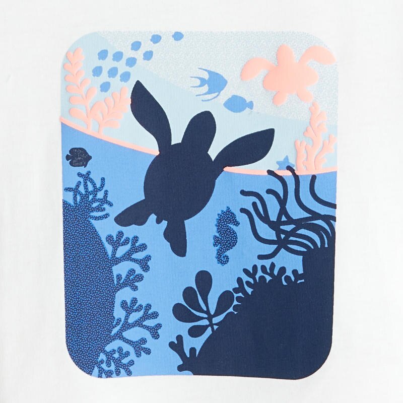 T-shirt tortues bleu bébé fille Bleu