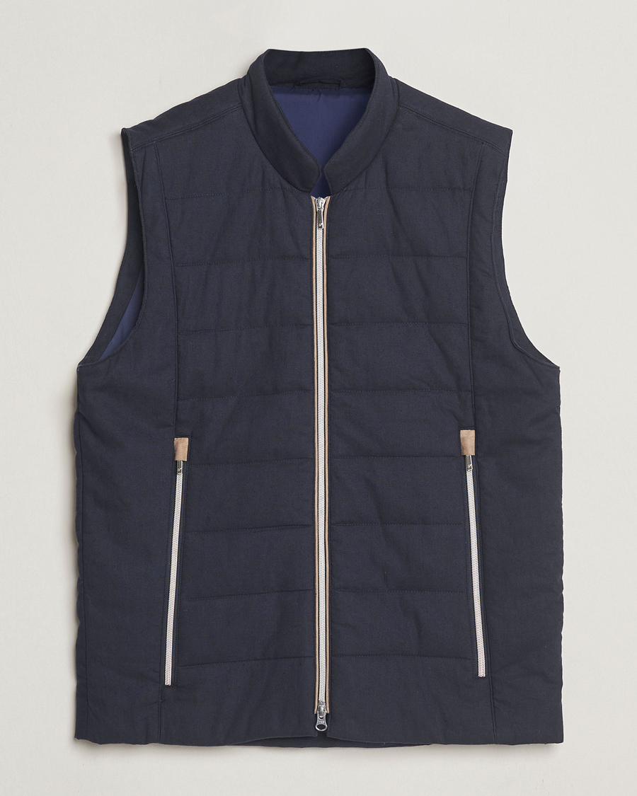 Stenströms Linen/Alcantar Vest Navy