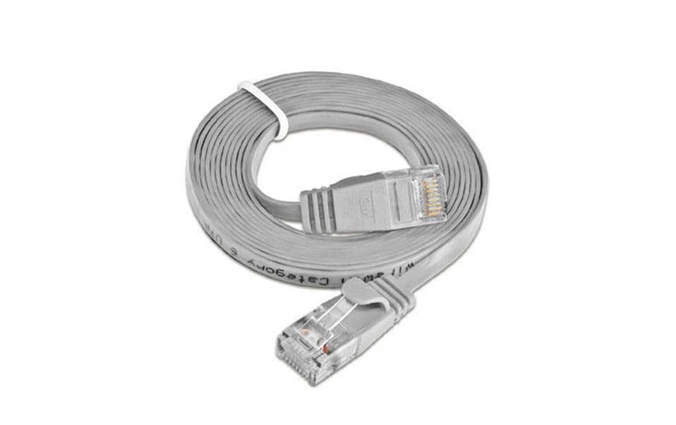 Slimpatchkabel RJ-45 - RJ-45, Cat 6, UTP, 7.5 m, GrauUnscreened/Unshielded Twisted-Pair-Kabel (UTP) mit Klinkenschutz