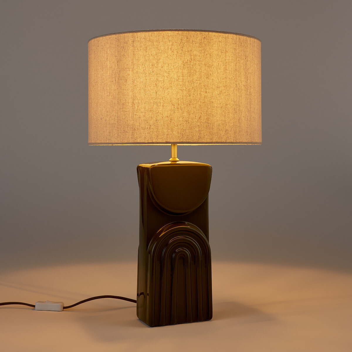 LA REDOUTE INTERIEURS<br>Luminária em cerâmica e linho, Topia