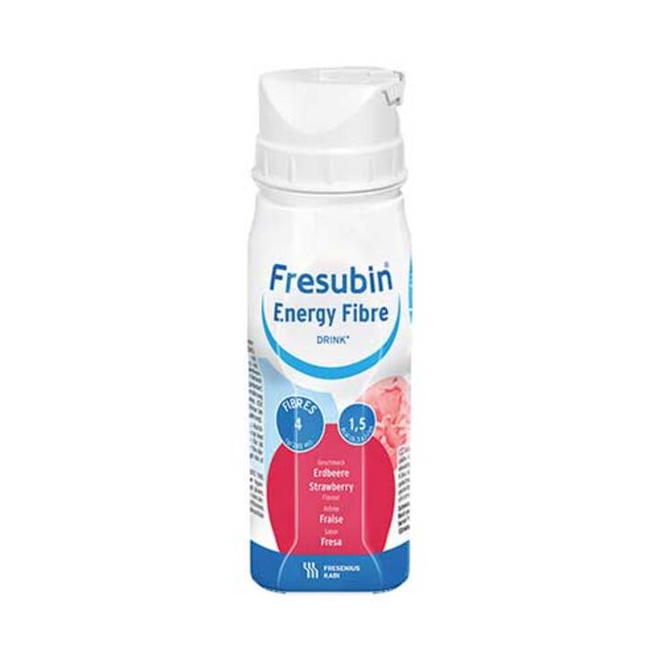 Fresubin Energy Fibre Drink Erdbeere Trinkflasche, 4X200 ml