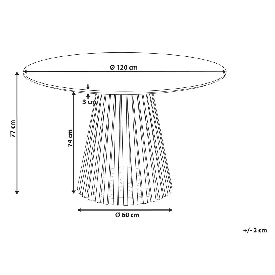 MESILLA - Ronde eettafel - Donkerhout - 120 cm - Acaciahout