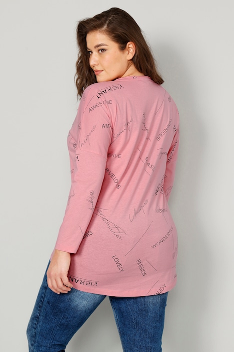 T-Shirt, Writing-Print, Rundhals, Langarm
