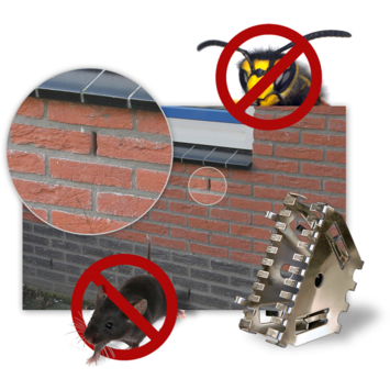 Bijenbekje RVS stootvoegrooster 50 mm - 10 stuks