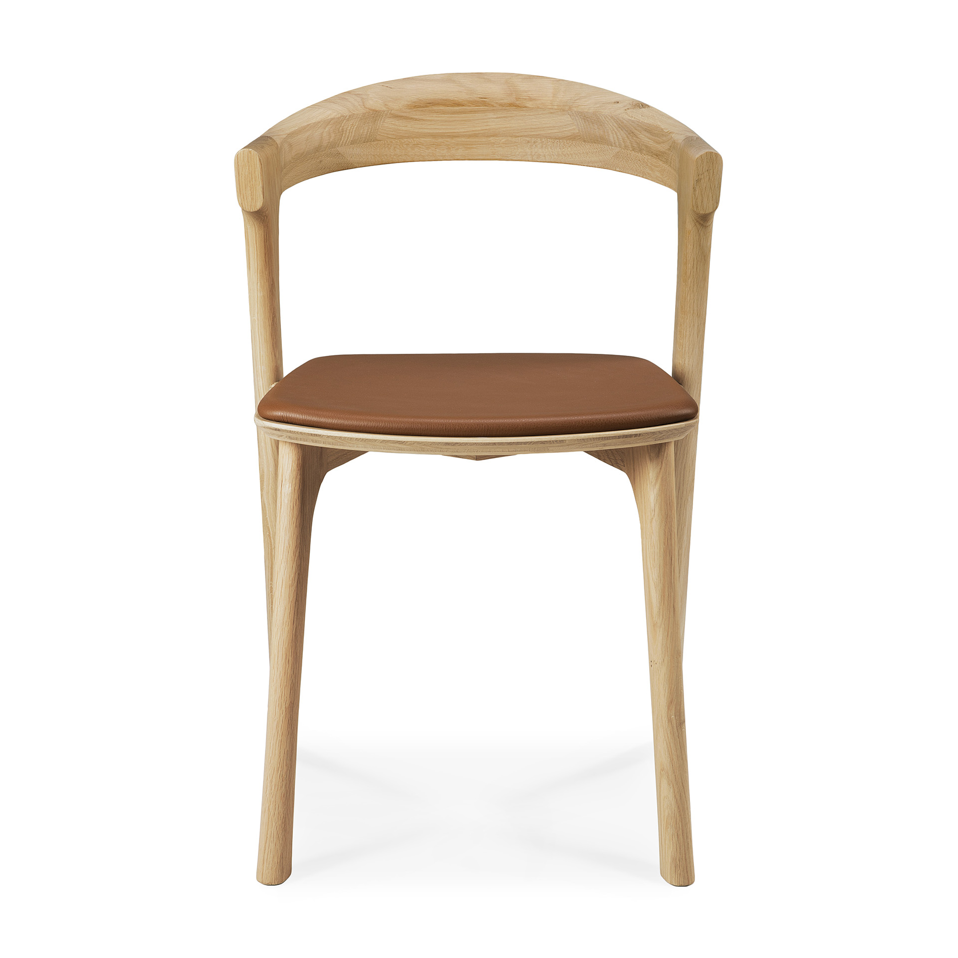 Bok stoel - eiken - cognac leer