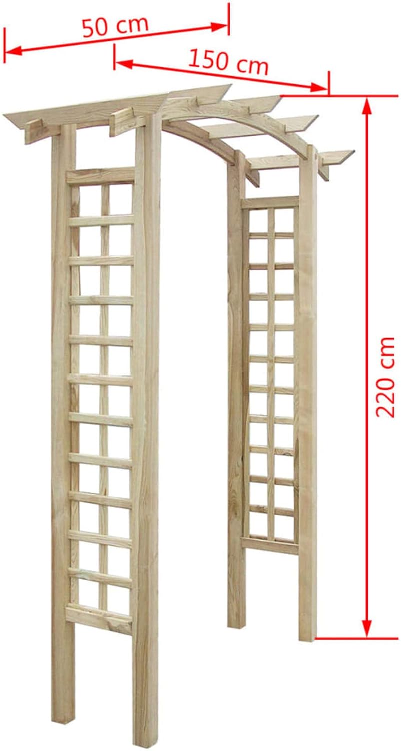 Rosenbogen Holz Pergola Rankgitter Spalier Torbogen Garten Rankhilfe 150 x 50 x 220 cm für Rankpflanzen