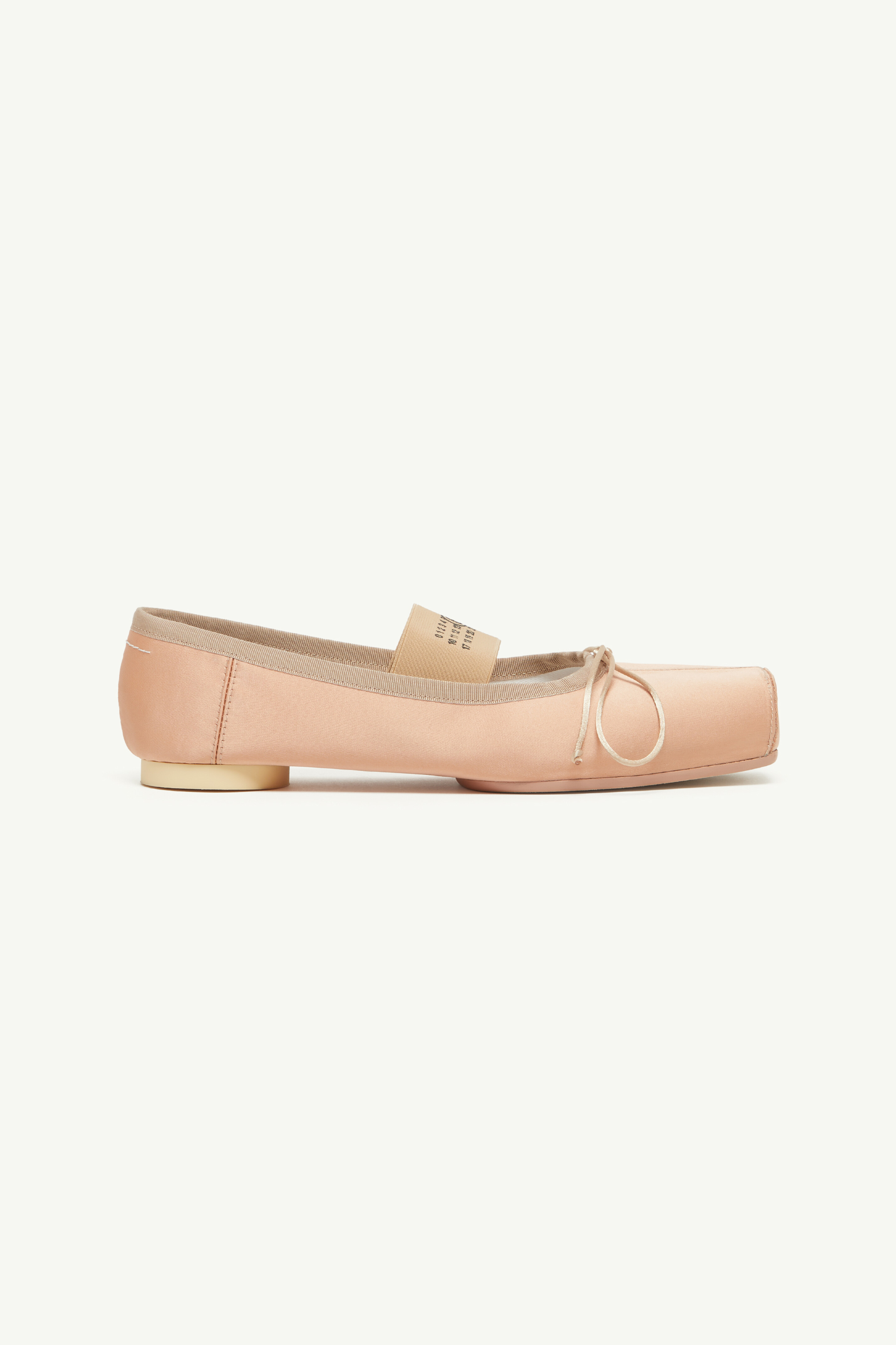 Brown Satin Elastic Ballet Flats Brun