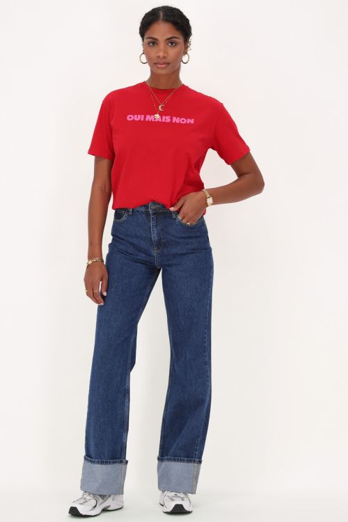 Rood T-shirt met roze 