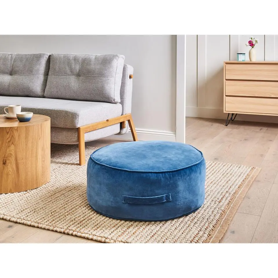 YULLE - Poef - Blauw - Fluweel