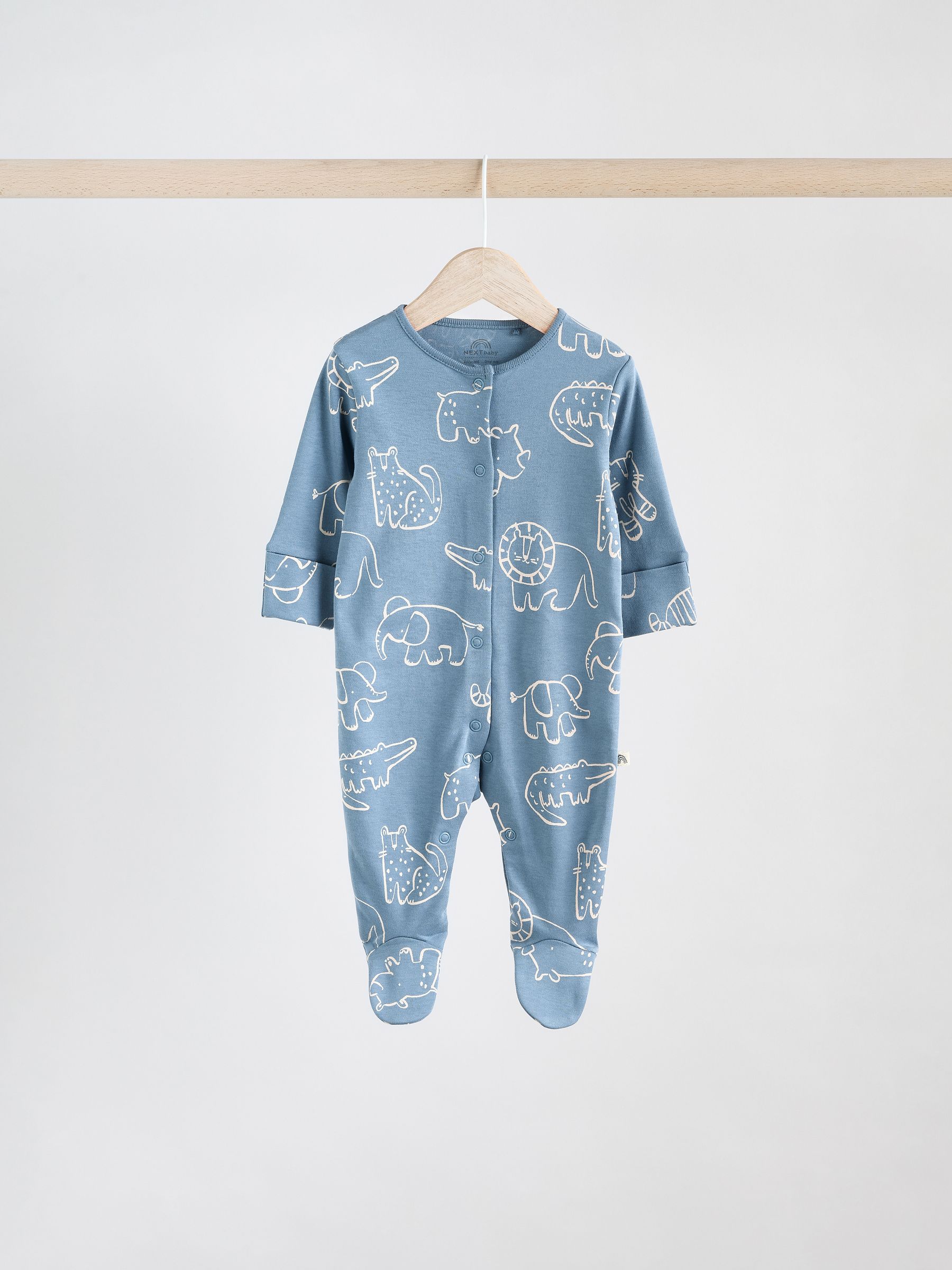 Bruin/blauw - Verpakking van 3 babypyjama's (0 mnd-3 jr)
