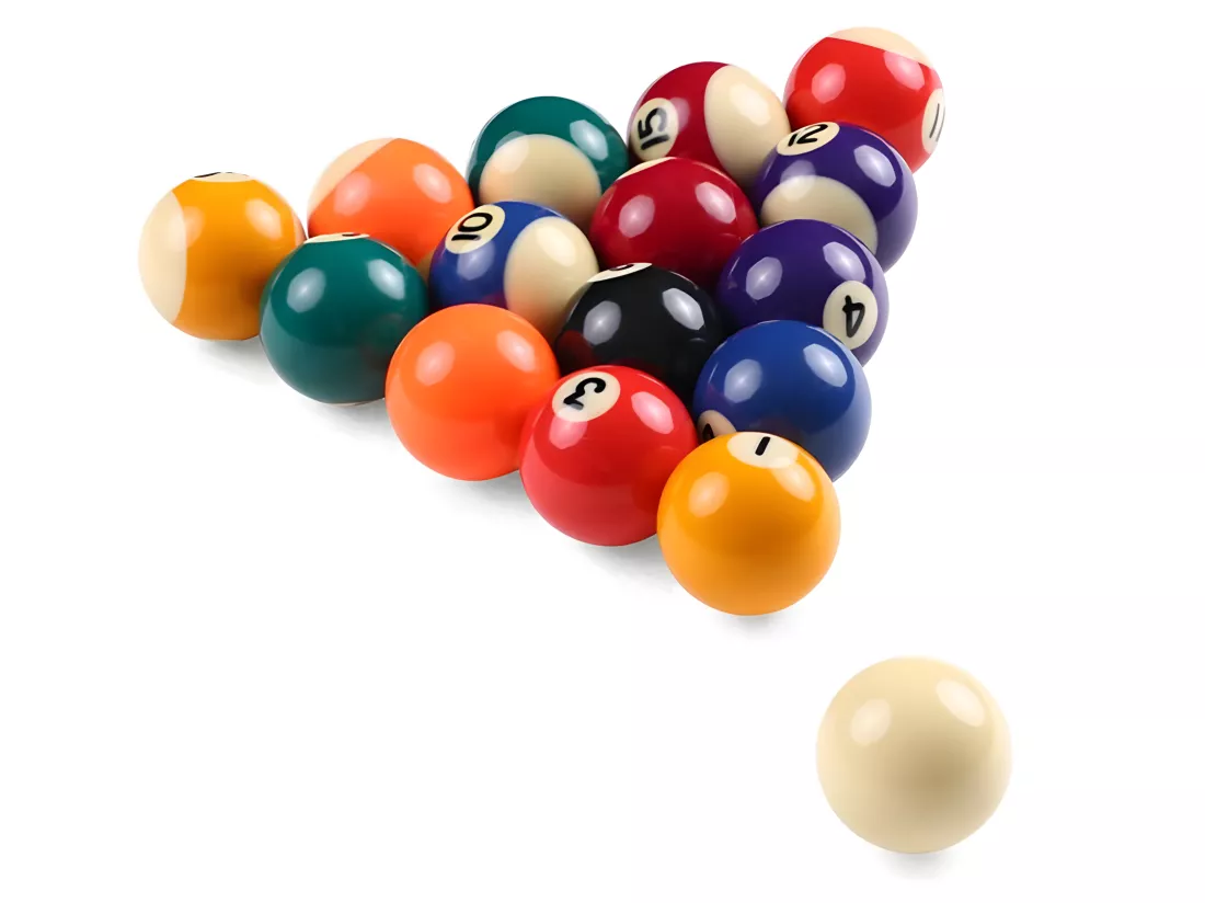 Billes de billard 57 mm lot de 16 pour jeu américain - Multicolore